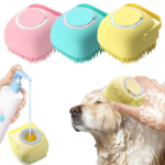Custom Silicone Pet Bath Massage Brush with Shampoo Dispenser Ideal for Dogs & Cats Suppliers1