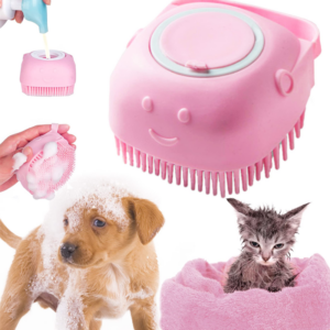 Custom Silicone Pet Bath Massage Brush with Shampoo Dispenser Ideal for Dogs & Cats Suppliers4
