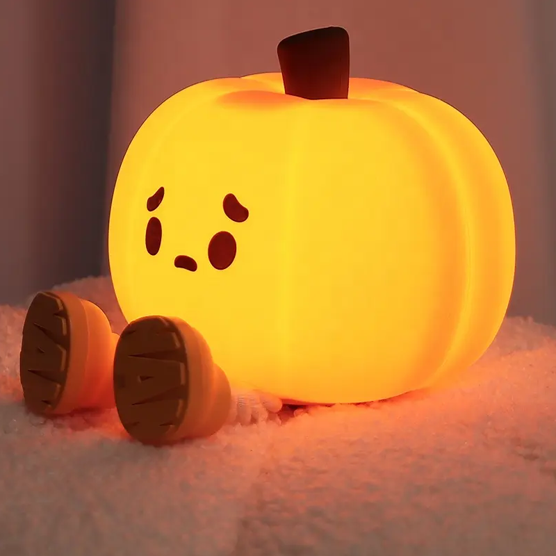 Customized Silicone Pumpkin Night Light for Halloween Decorations and Gift Promotion Manufacturing 1