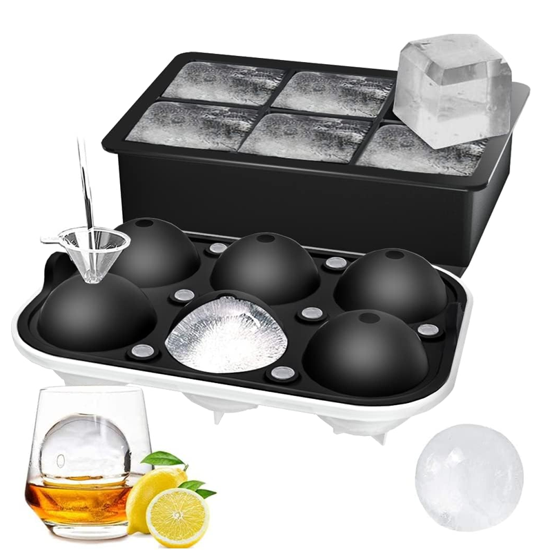 White Label Reusable Whiskey Silicone Ice Cube Trays Mold with Lids for Ice Cube Maker Factory4